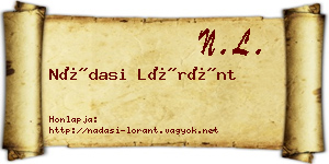 Nádasi Lóránt névjegykártya